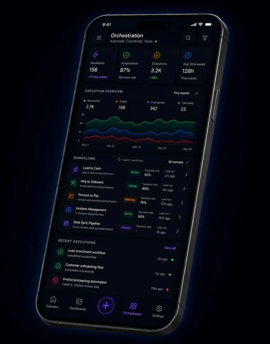 Orchestration Layer mobile interface